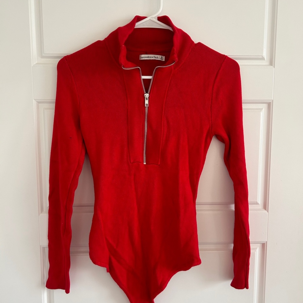 Abercrombie & Fitch Women's Sweater Zip-Up Bodysuit